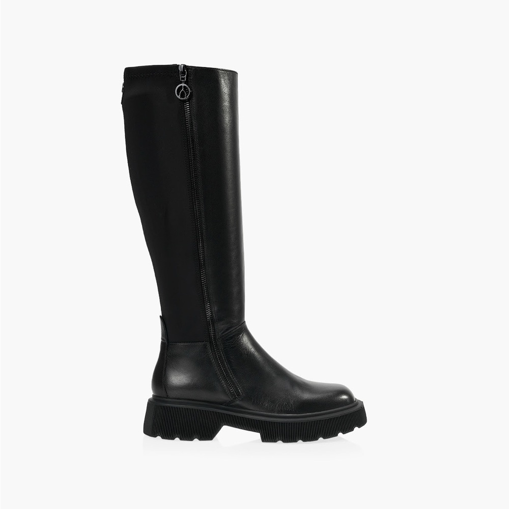 Black Knee-High Wish Bone Women's Boots